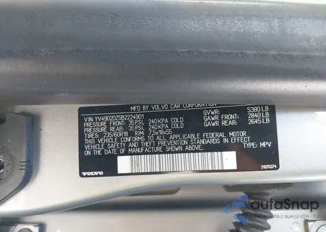 2011 Volvo Xc60 T6/T6 R-Design from USA, damaged, VIN YV4902DZ5B2224901